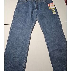 Wrangler Flex Five Star Blue Jeans Relaxed‎ Fit Straight Mens 46x30 NWT